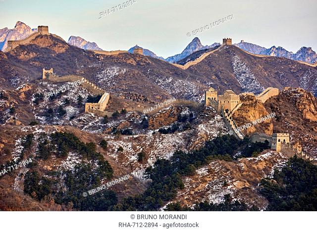 View of the Jinshanling and Simatai sections of the Great Wall of China, Unesco World Heritage Site, China, East Asia