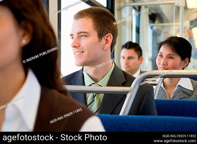 Commuters on train