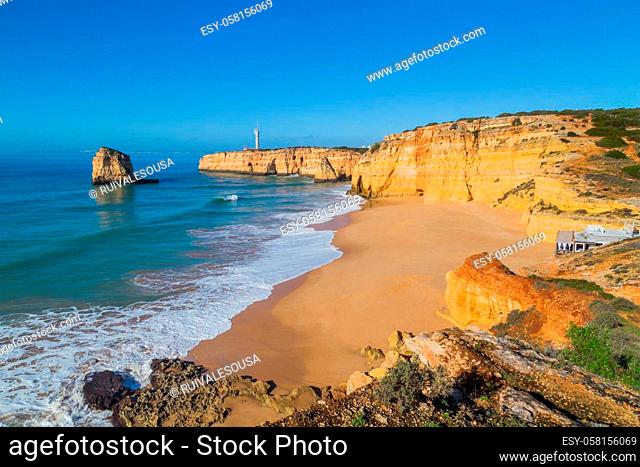 The famous beach of Praia dos Caneiros. This beach is a part of famous tourist region of Algarve
