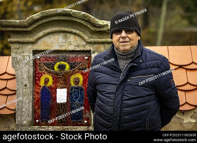 Stations of the Cross at St. Anne's Church in Detrichov, Liberec Region, on November 18, 2023. Fourteen stops in the form of glass sculptures were designed and...