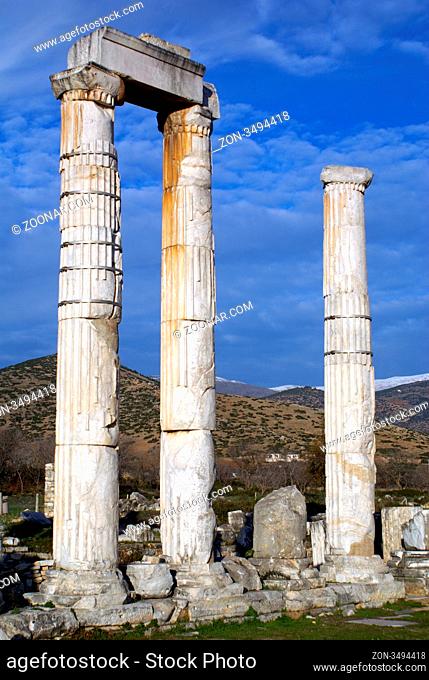 Columns of temple in Aphrodisias, Turkey