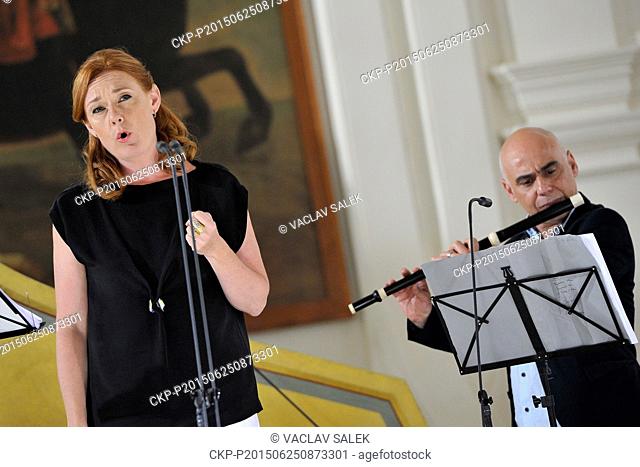 Czech mezzosopranist Magdalena Kozena, accompanied with Le Concert d'Astree ansemble, performs during rehearsal prior to the concert within the Concentus...