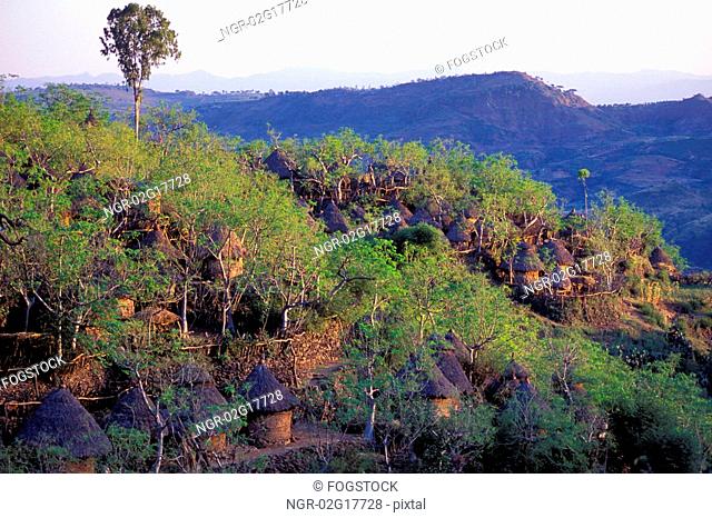 Konso Tribal Mountain Village in Hills of Ethiopia