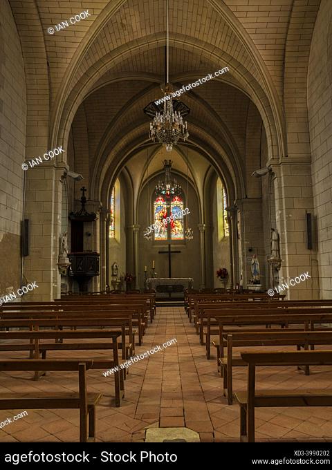 church interior, Saussignac, Dordogne Department, Nouvelle-Aquitaine, France