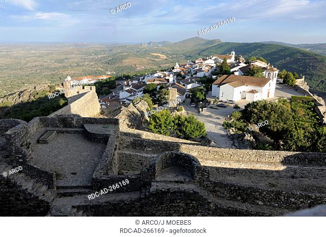 View to Marvao, from Marvao castle, Alentejo, Portugal
