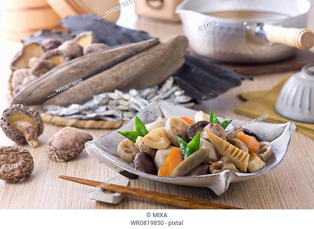 Nishime and Ingredients of Dashi
