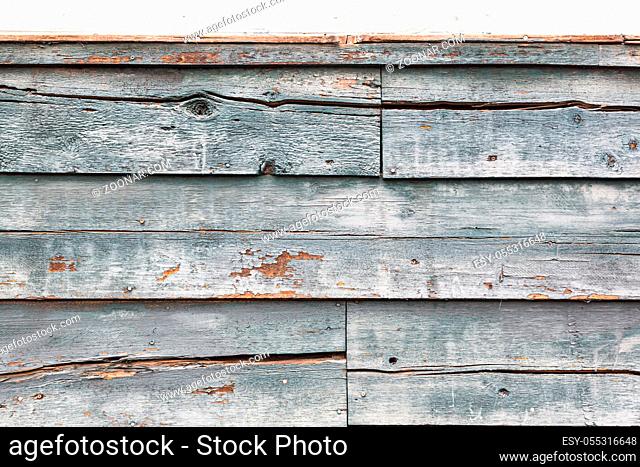 Weathered Wood Panel Wall With Peeling Paint Textured Background