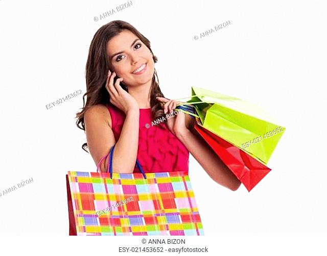 Busy woman on the shopping