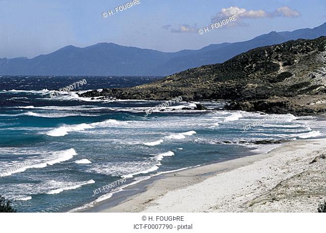 France, Corsica, Balagne, beach of the Agriates