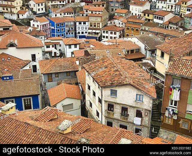 view over roof tops, Cudillero, Asturias, Spain