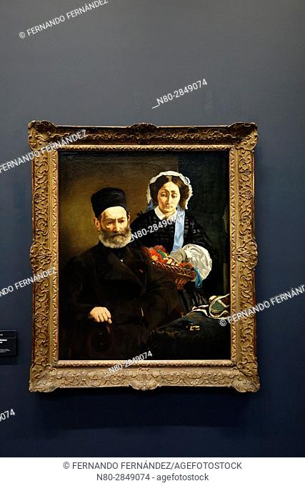 Monsieur et Madame Auguste Manet. 1860. Edouard Manet. Orsay Museum. Paris. France. Europe
