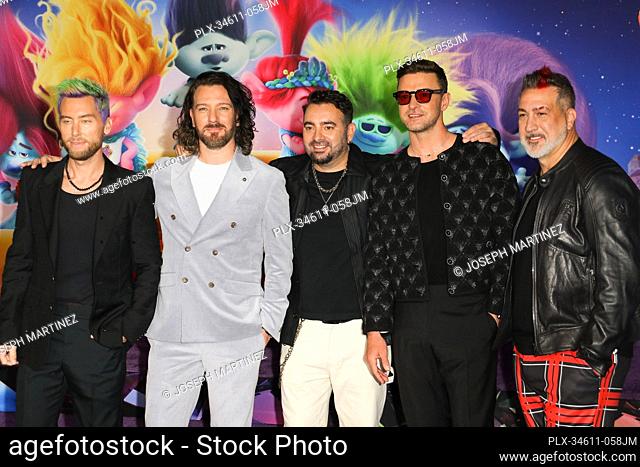 Lance Bass, JC Chasez, Chris Kirkpatrick, Justin Timberlake, Joey Fatone at ""Trolls Band Together"" Special Screening held at the TCL Chinese Theater