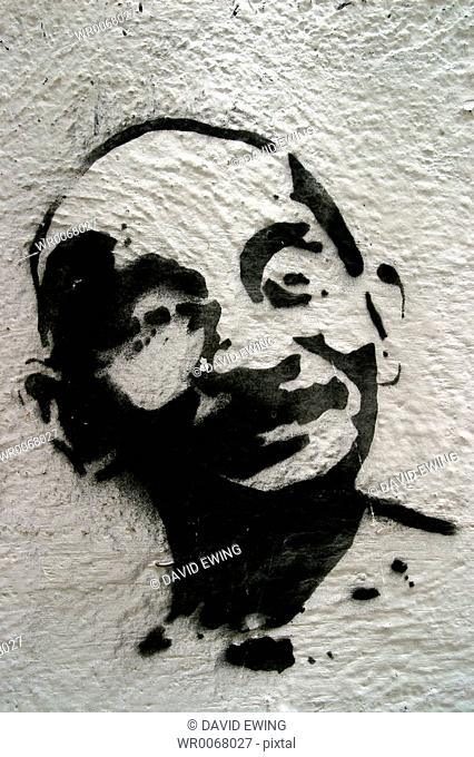 Gandhi, Stencil Graffiti Art