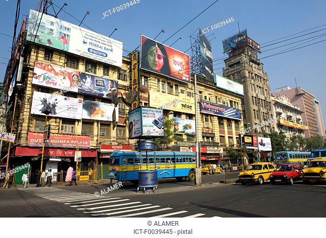 India, Kolkata, B.B.D. Bagh, traffic