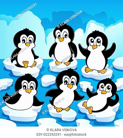 Winter theme with penguins 1