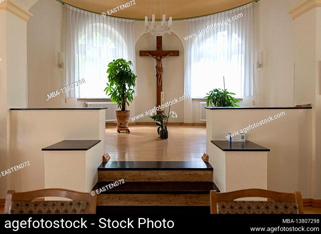 Germany, Saxony-Anhalt, Halle, crucifix, Easter candle, order of Saint Elisabeth