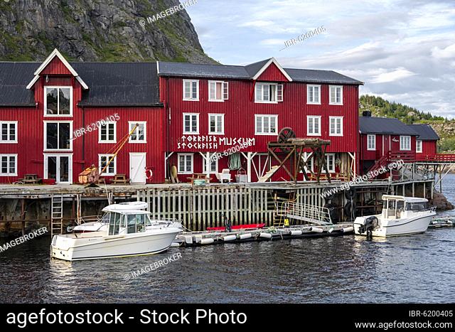 Traditional red stilt houses, typical fishermen's huts, Å i Lofoten, Lofoten, Nordland, Norway, Europe