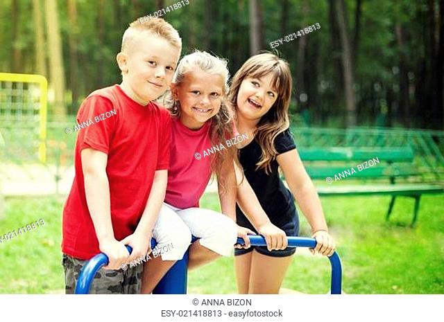 Happy children on playground