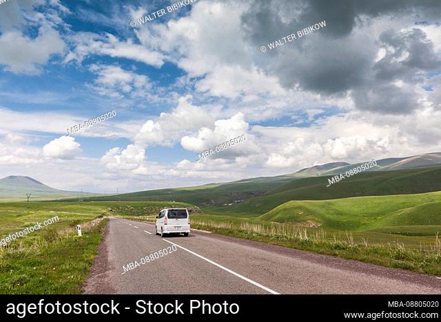 Armenia, Selim Pass Road, mountain highway by the Selim Pass