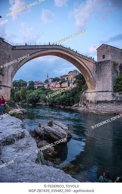 Mostar. Mostar's historic bridge