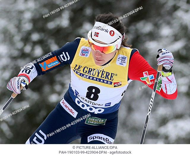 03 January 2019, Bavaria, Oberstdorf: Nordic skiing / cross-country skiing: World Cup, Tour de Ski, 10 km pursuit freestyle, ladies
