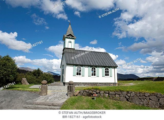 Church, Þingvellir National Park, Thingvellir, Golden Circle, Iceland, Scandinavia, Northern Europe, Europe