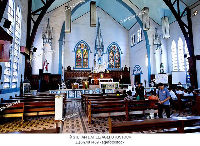 Inside the Immaculate Conception Cathedral in Puerto Princesa, Palawan, Philippines