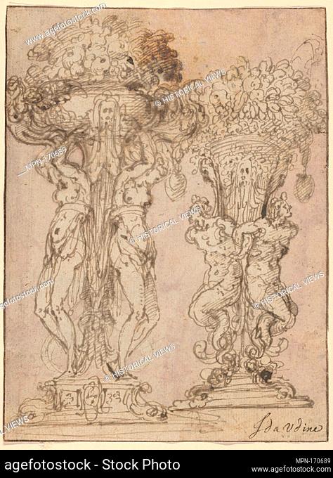 Two Designs for a Flower Pedestal. Artist: Guglielmo della Porta (Italian, Porlezza, near Lake Lugano ca. 1500-1577 Rome); Artist: Previously attributed to...
