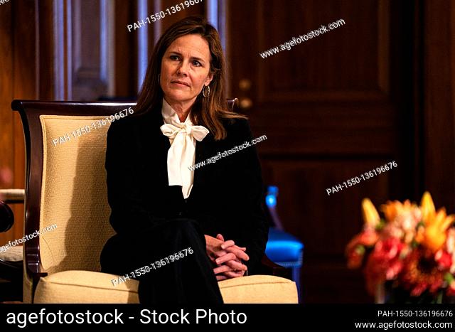 Seventh United States Circuit Court Judge Amy Coney Barrett, US President Donald J. Trump's nominee for the US Supreme Court meets with United States Senator...