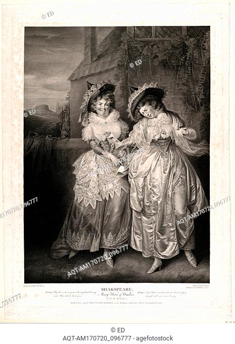 Drawings and Prints, Print, Mrs. Ford and Mrs Page (Shakespeare, Merry Wives of Windsor, Act 2, Scene 1), Boydell'shakespeare Gallery, Engraver, Publisher