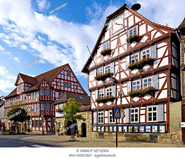Swan Hotel and Town Hall in Wanfried, Hesse, Germany