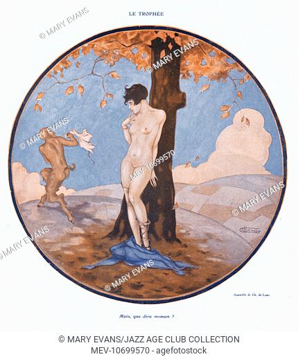 Illustration 'Mais, que dira moman' from Paris Plaisirs number 70, April 1928