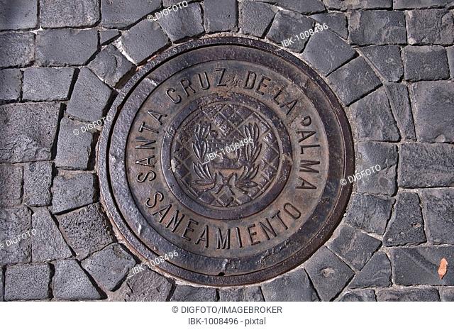 Manhole, Santa Cruz de la Palma, La Palma, Canary Islands, Spain, Europe