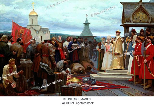 Yermak's Embassy at the Tsar Ivan the Terrible. Chikunchikov, Sergey (*1972). Oil on canvas. Modern. 1996. Private Collection. Painting