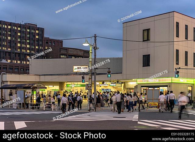 Ochanomizu Station in Tokyo close to Meiji University whose main street known as Guitar Street, which is lined on both sides with used guitar shops