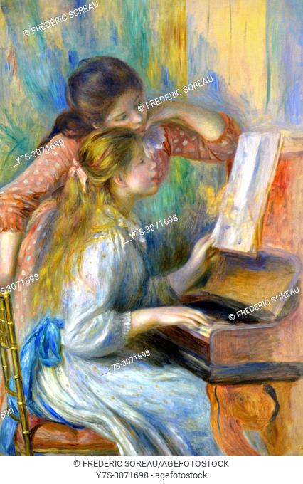 Two Youngs Girls at the Piano, Auguste Renoir (1841-1919) in the Orangerie Museum, The Tuileries, Paris, France