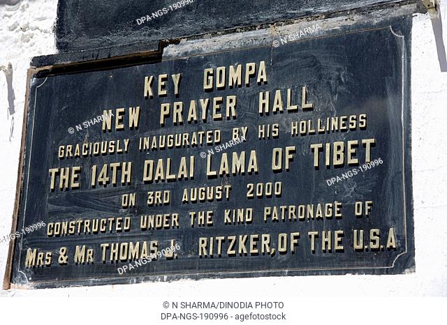 sign board of key gompa himachal pradesh India Asia