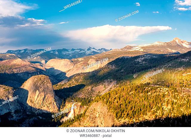 Yosemite National Park Valley summer landscape from Glacier Point. California, USA
