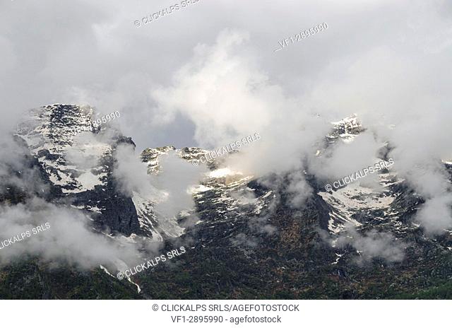 Peaks and clouds (Orco Valley, Gran Paradiso National Park, Piedmont, Italy, italian alps)