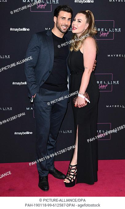 17 January 2019, Berlin: Leonard Freier and his wife Caona come to the show of the cosmetics company ""Maybelline"". The collections for Autumn/Winter 2019/2020...