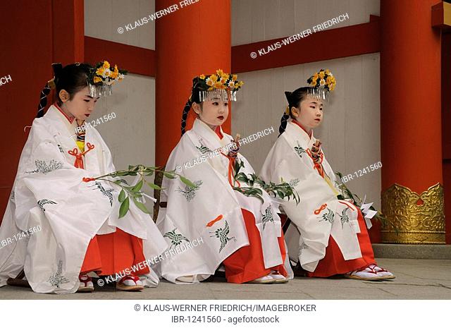 Celebrations at the Imamiya Shrine, Matsuri, Shinto shrine festival on April 5th, Kyoto, Japan, Asia