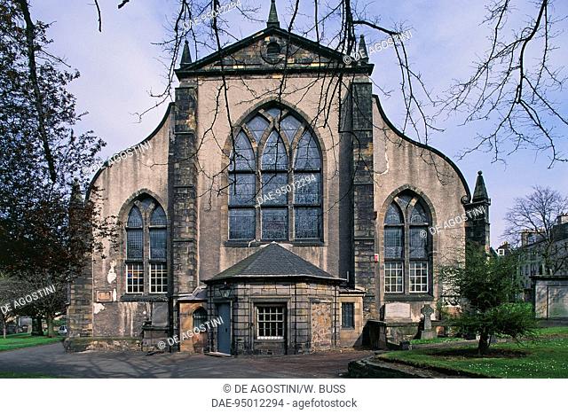 The west facade of Greyfriars Kirk, today Greyfriars Tolbooth and Highland Kirk, 17th century, Edinburgh (UNESCO World Heritage List, 1995), Scotland
