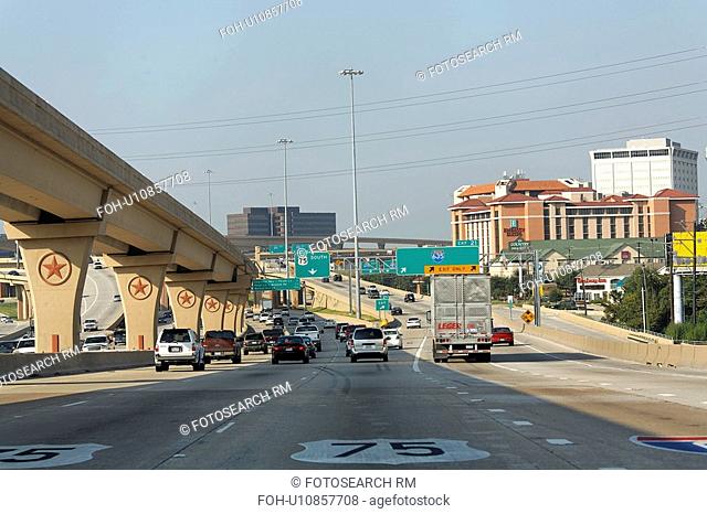 texas dallas high five freeway highway traffic