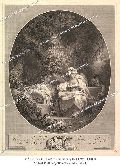 La Bonne Mere, n.d., Etching, third state, sheet: 26 11/16 x 21 1/8 in. (67.8 x 53.6 cm), Prints, After Jean HonorÃ© Fragonard (French