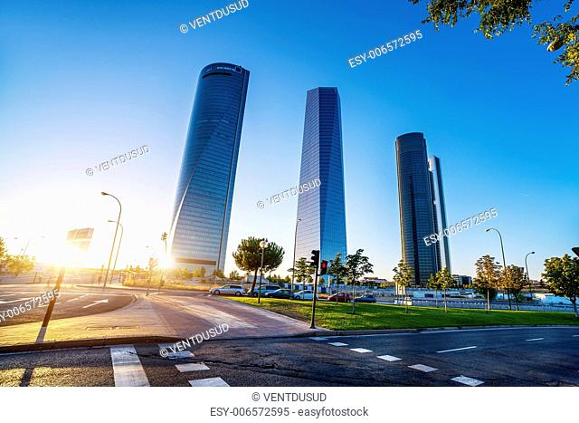 four modern skyscrapers (Cuatro Torres) Madrid, Spain