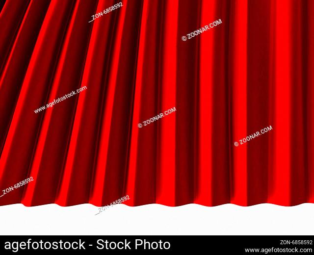 Bottom of theatre curtains, isolated on white