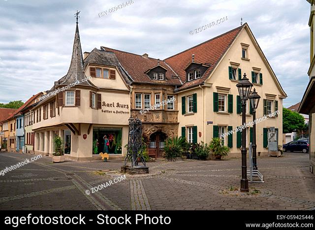 BAD SOBERNHEIM, GERMANY - JUNE 27, 2020: Old buildings in the downtown of Bad Sobernheim against cloudy sky on June 27, 2020 in Germany