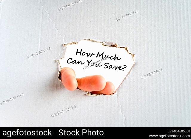 How much can you save text concept isolated over white background