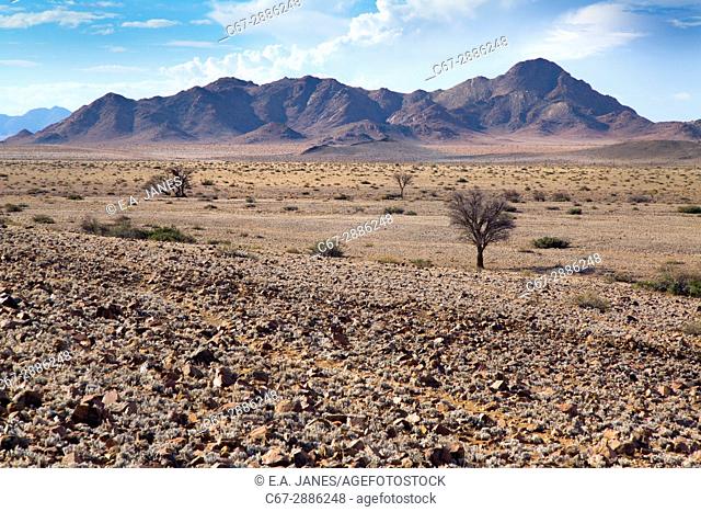 Mountains on the edge of Namib desert in Sossusvlei region Namibia March