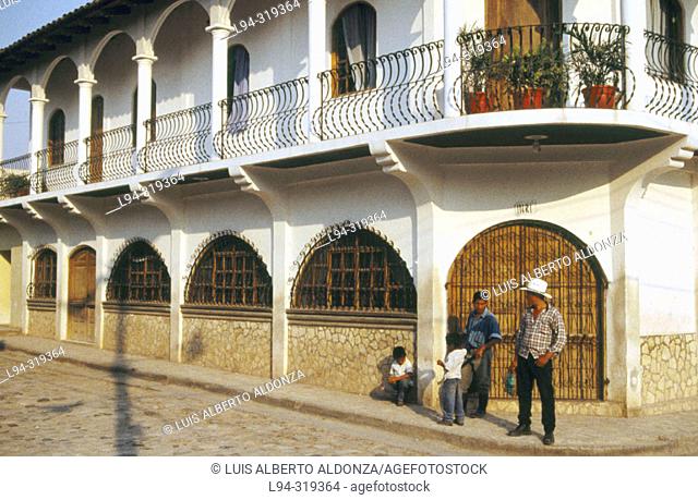 Spanish colonial architecture at Copán village. Honduras